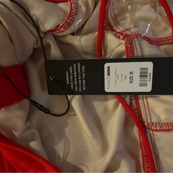 Red Ruched Bodycon Dress - Picture 5 of 7